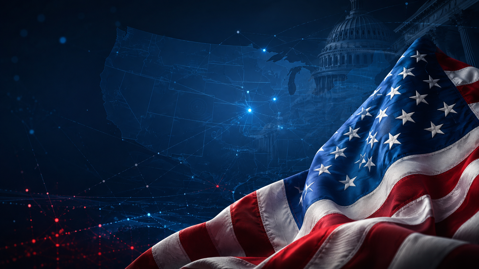 American flag graphic for Follow TheAmericanPatriotReport Across Platforms